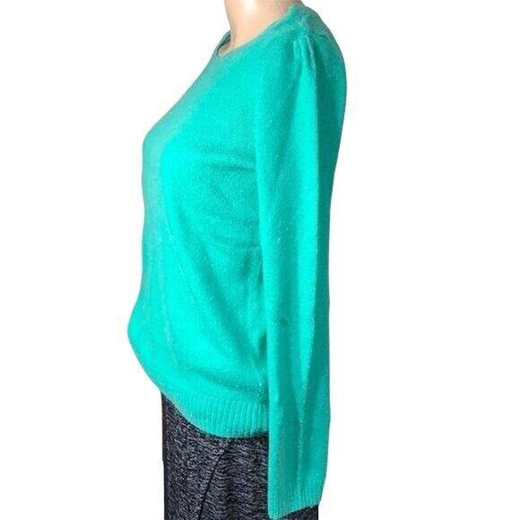 H&M Womens Sweater Angora Wool Blend Knit Pullover Long Sleeves Green Small - Picture 2 of 7